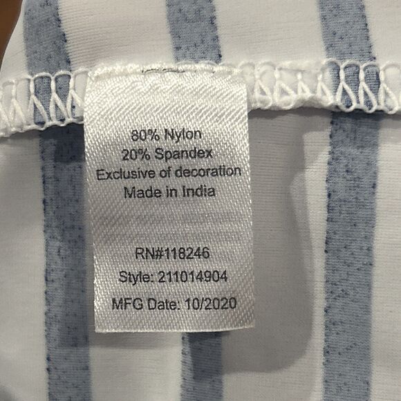Cabana Life x Talbots Dress Medium Blue White Jersey Cover Up UPF50 Embroidered - Picture 4 of 6